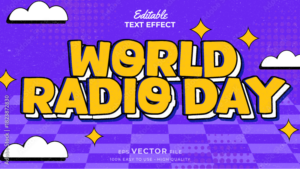 Obraz premium Editable Text Effect - World Radio Day