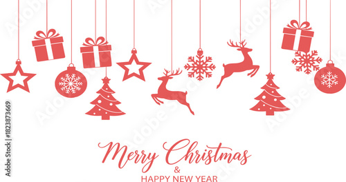 Holiday Decorations and Festive Greetings for a Joyful Christmas and New Year Celebration