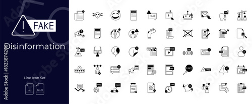 Disinformation Duotone Editable Icons set