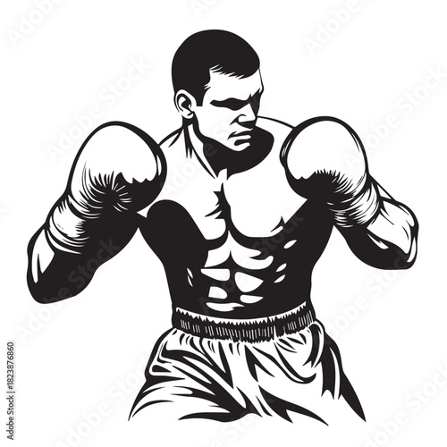 boxer with boxing gloves