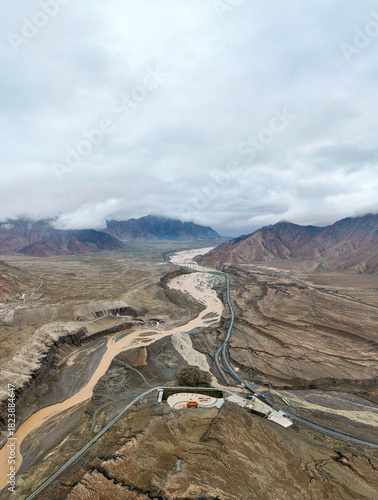 Aerial photography of Wuji Longfeng Palace in Kunlun Mountain Global Geopark, Qinghai Province