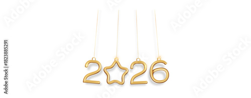 Golden 2026 Hanging Ornaments Celebration”
