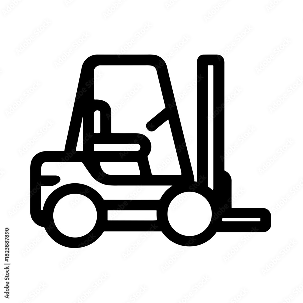 Fototapeta premium Simple Industrial forklift vector icon