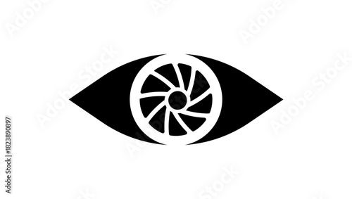 photographer's eye, black isolated silhouette