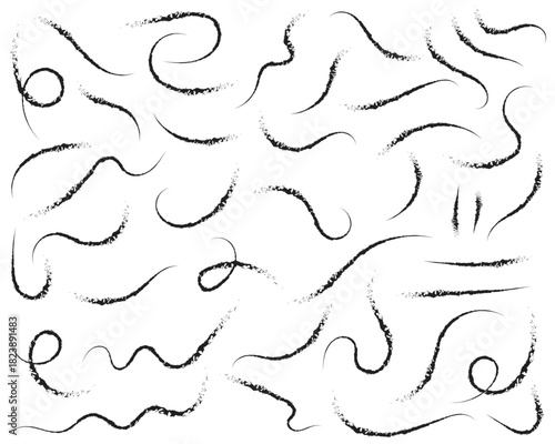 Abstract Brush Stroke Swirl Design Set