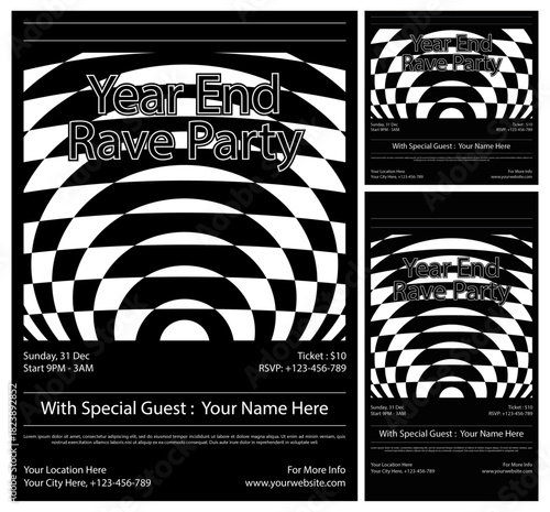 Rave Party Flyer Template Set