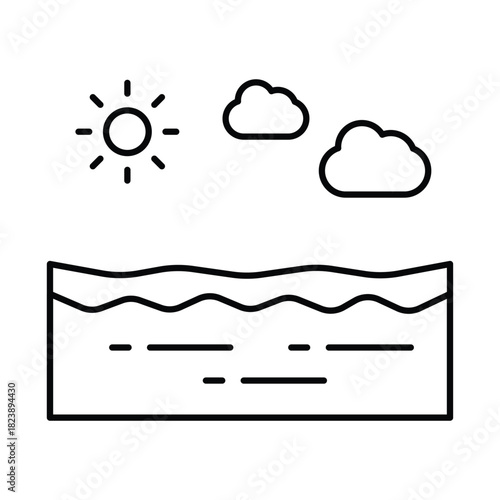 Seaside Vector icon which can easily modify or edit