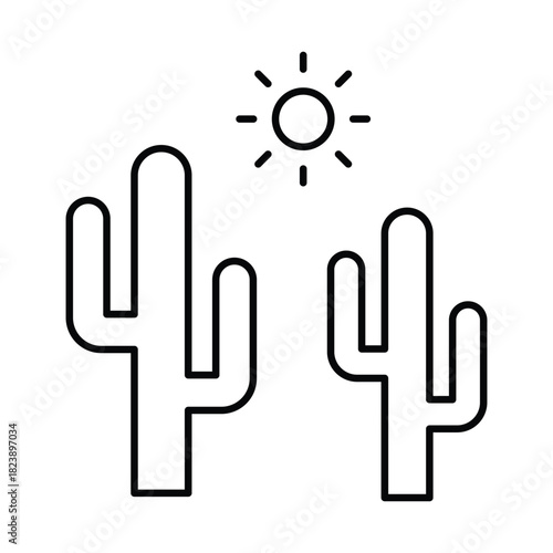 Cactus Vector icon which can easily modify or edit