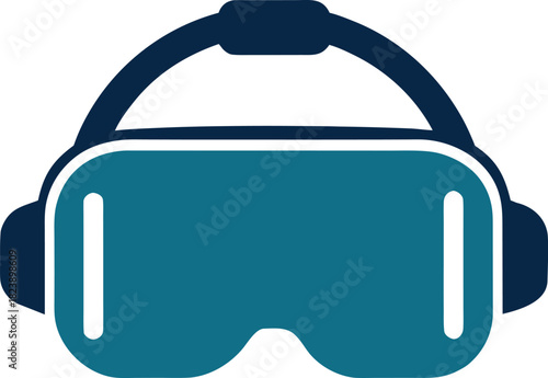 Blue and teal virtual reality headset icon VR headset