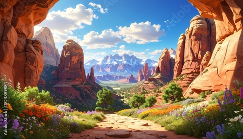 旅に出たくなるようなファンタジックな風景画