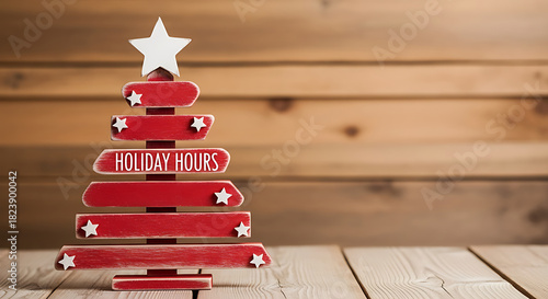 Charming holiday hours sign for stores, shops, or businesses, perfect for announcing Christmas and New Year opening times on social media this season