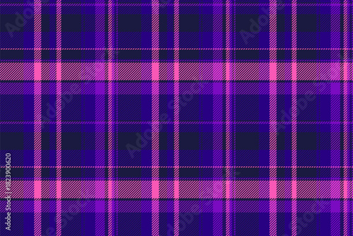 Premium tartan plaid background, sofa check vector pattern. Arabic seamless texture fabric textile in dark and indigo colors.