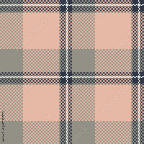 Classic seamless tartan pattern with trendy colors. Ideal for textile designs, wrapping paper, or digital backgrounds. Adds a touch of traditional style.