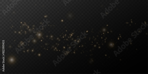 Glowing particles of golden stars.