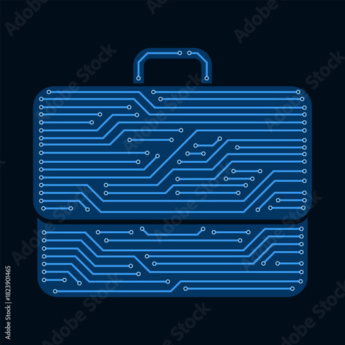 Printed circuit board shaped like a briefcase