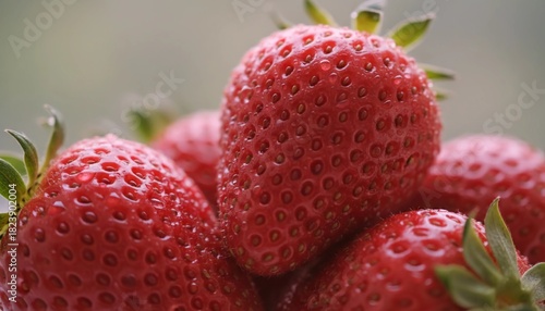 Fresh Ripe Strawberries – Macro Close-Up of Red Juicy Fruit