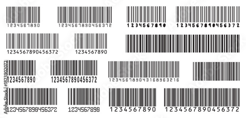 Collection of barcode vector icons in different style. Barcode vector icons set. Bar code for product and sales. Vector illustration.