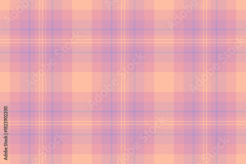 Pastel pixelated plaid. Soft texture, ideal for backgrounds, fabrics, or graphic design projects needing a gentle, classic feel. Versatile, calming.
