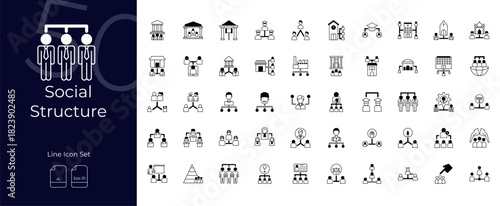 Social Structure Duotone Editable Icons set