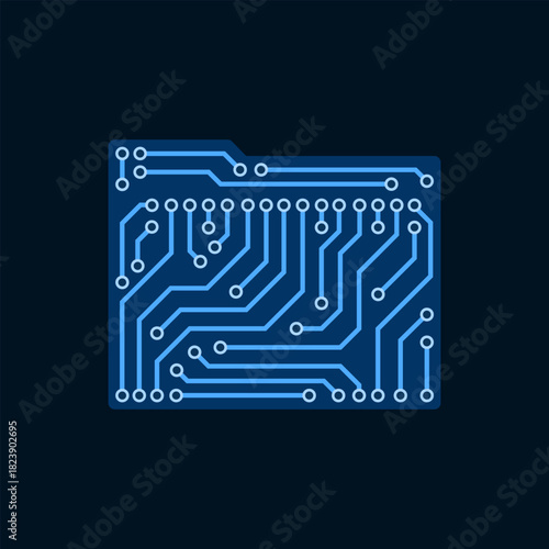 Printed circuit board shaped like a computer folder