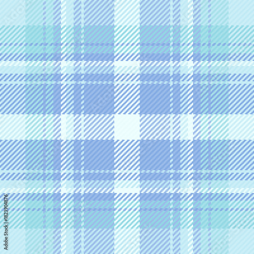Dog tooth seamless tartan textile, cool plaid check fabric. Colourful vector texture pattern background in blue and light colors.