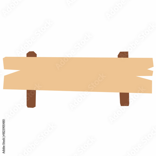 Long Wooden Signboard in Flat Illustration Style for Labels