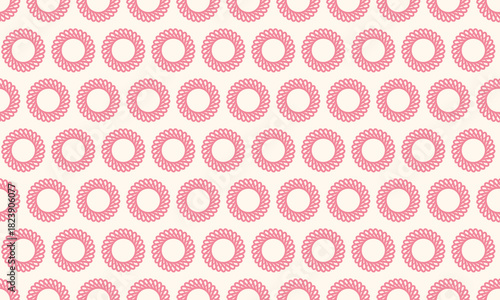 Elegant pink circular pattern on white background.  Perfect for website design, textile prints, or packaging.  Subtle, repetitive design conveys sophistication and femininity.