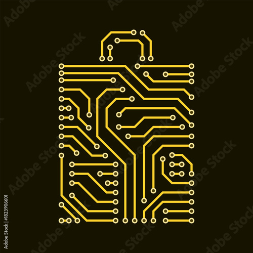 Printed circuit board shaped like a shopping bag