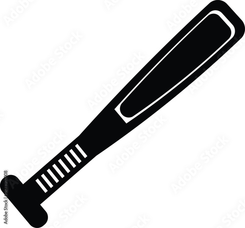 Classic baseball bat silhouette illustration