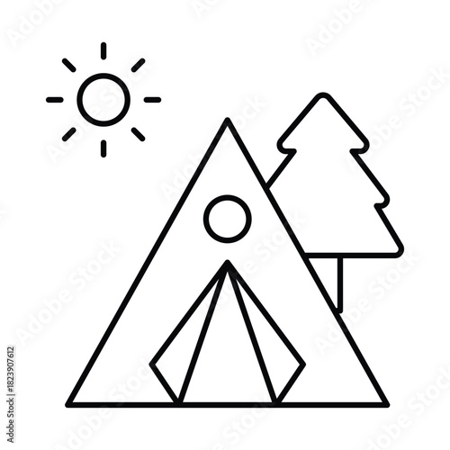 Tent Camp Vector icon which can easily modify or edit