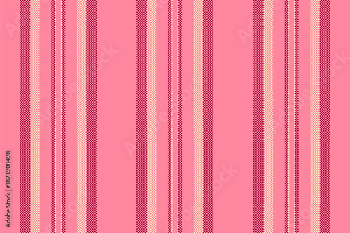 Vertical stripes with a pixelated texture in shades of pink. Playful backdrop for graphic design, textiles, or web projects requiring a vibrant, retro touch.