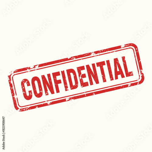 A red rectangular stamp with the word CONFIDENTIAL printed in bold white letters, angled slightly.