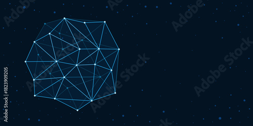 Network of connected dots isolated in space