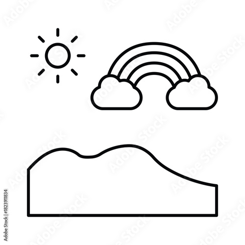  Rainbow Sky Vector icon which can easily modify or edit