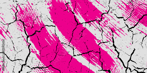 halftone on ping background. Dots glitter or halftone glitter pattern texture Pop Art Style Background.