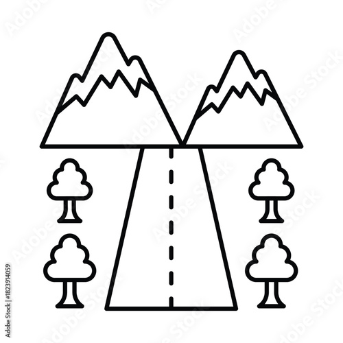 Hill Road Vector icon which can easily modify or edit