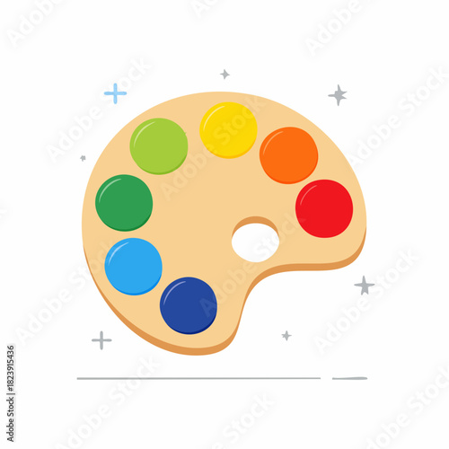 Palette de peinture stylisée vectorielle avec couleurs vives