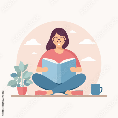 Icône design plat de détente intellectuelle, lecture et savoir