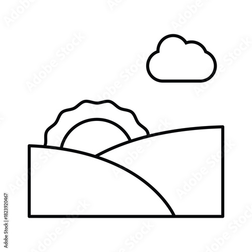Green Hill Vector icon which can easily modify or edit