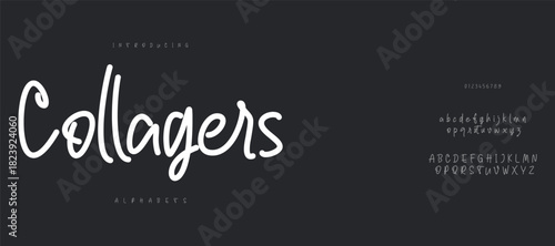 Abstract Fashion font alphabet. Minimal modern urban fonts for logo, brand etc. Typography typeface uppercase lowercase and number. vector illustration