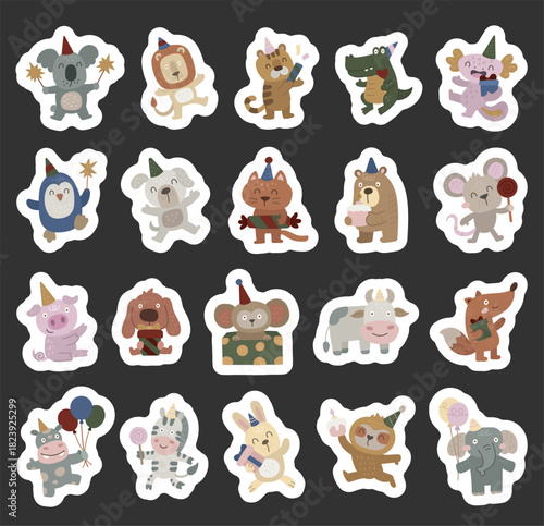 Animal character set in scandinavian style