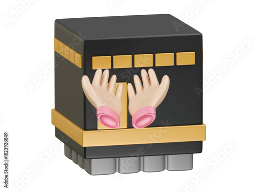 hajj pray icon 3d illustration render