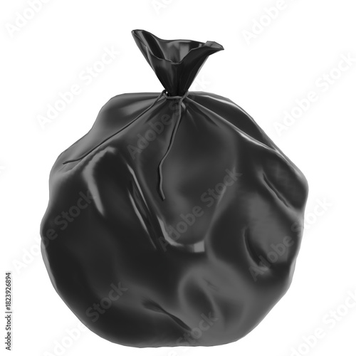 3D rendering illustration of a small garbage bag