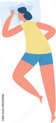 Woman sleeping soundly in bed on pillow