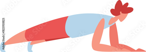 Male doing plank exercise building physical strength