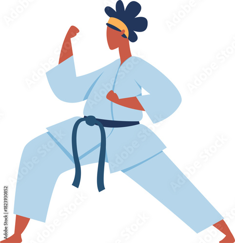 Person doing karate martial art training fitness exercise