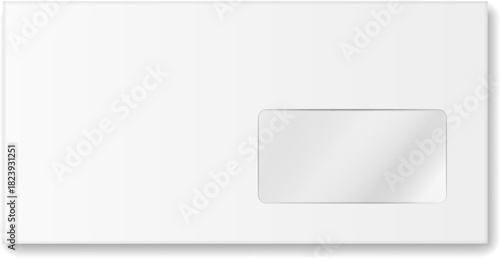 White envelope with window for document mailing