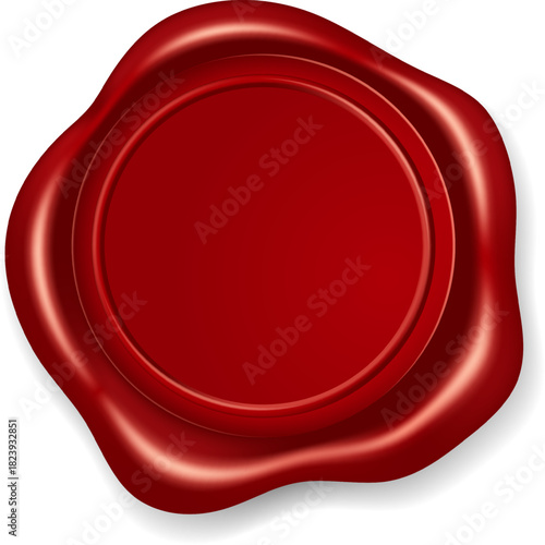 Red wax seal stamp for authorization and quality approval