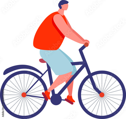 Man riding bicycle enjoying outdoor healthy lifestyle