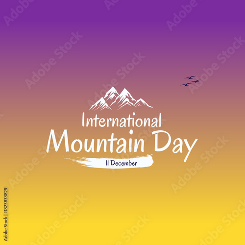 vector graphic of international mountain day good for international mountain day celebration. flat design. flyer design.flat illustration.